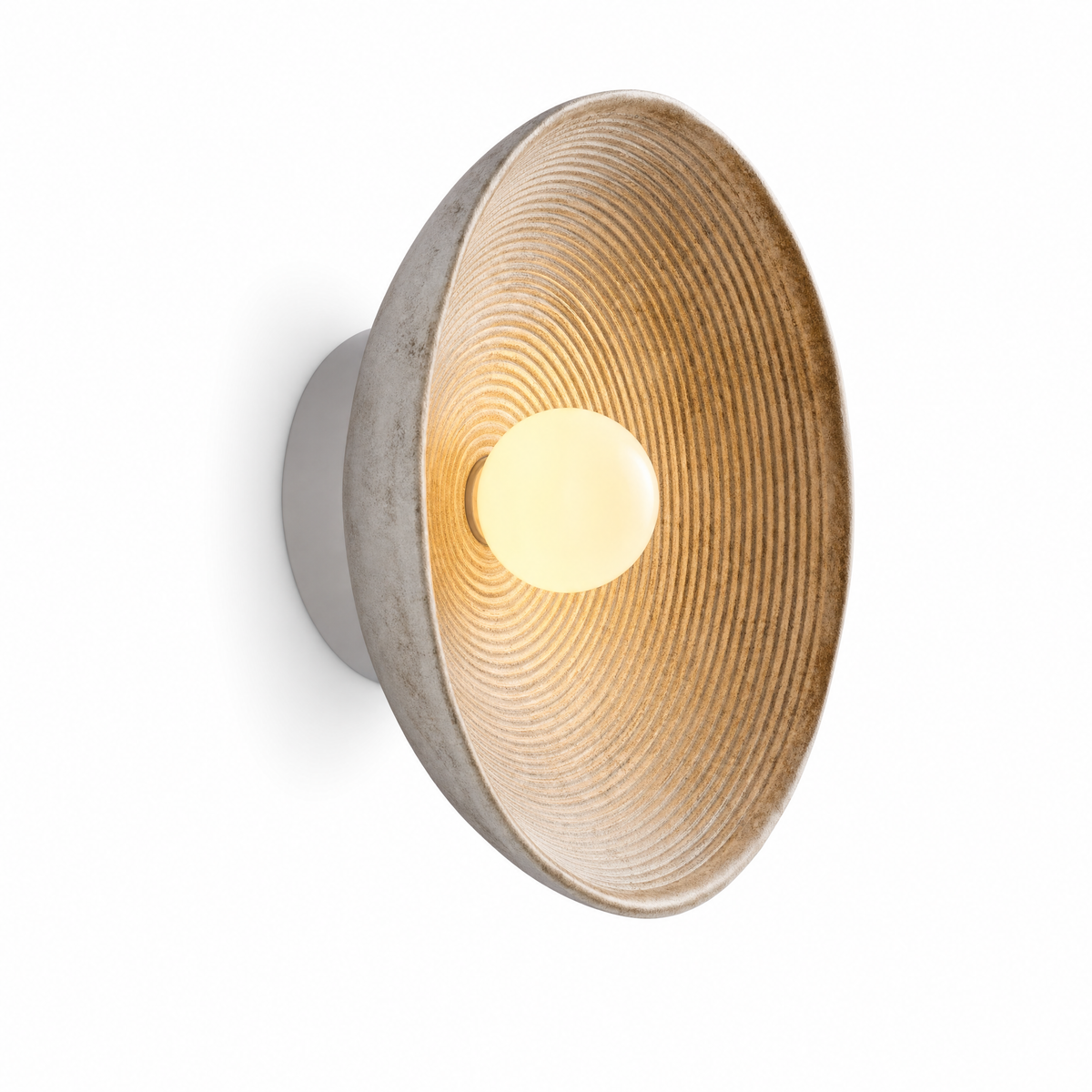 Aurelia Sculptural Wall Sconce | Textured Travertine Look