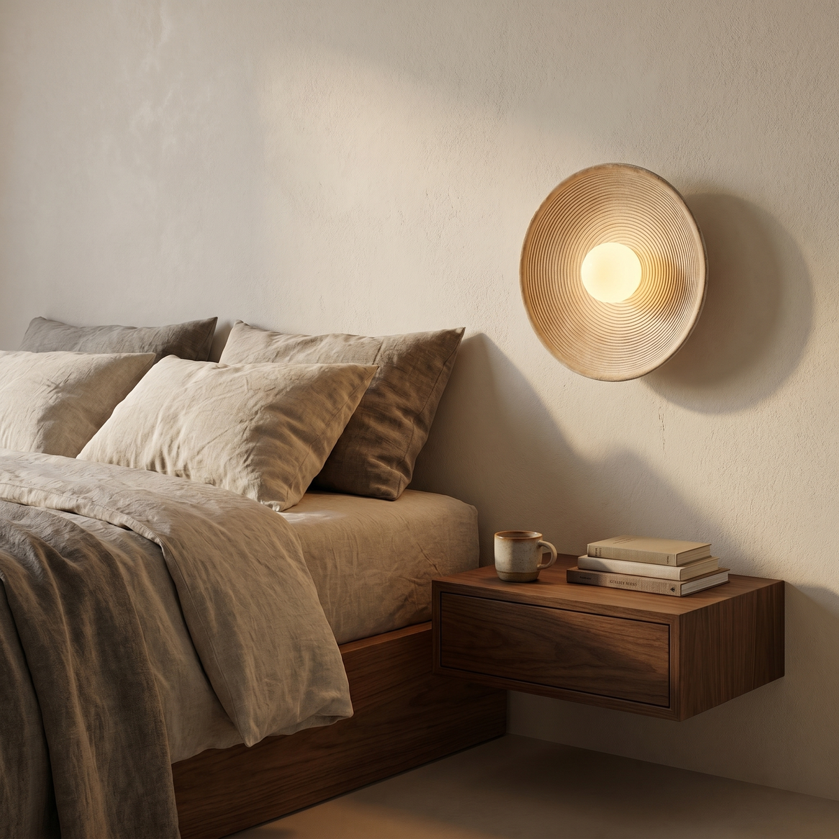 Aurelia Sculptural Wall Sconce | Textured Travertine Look