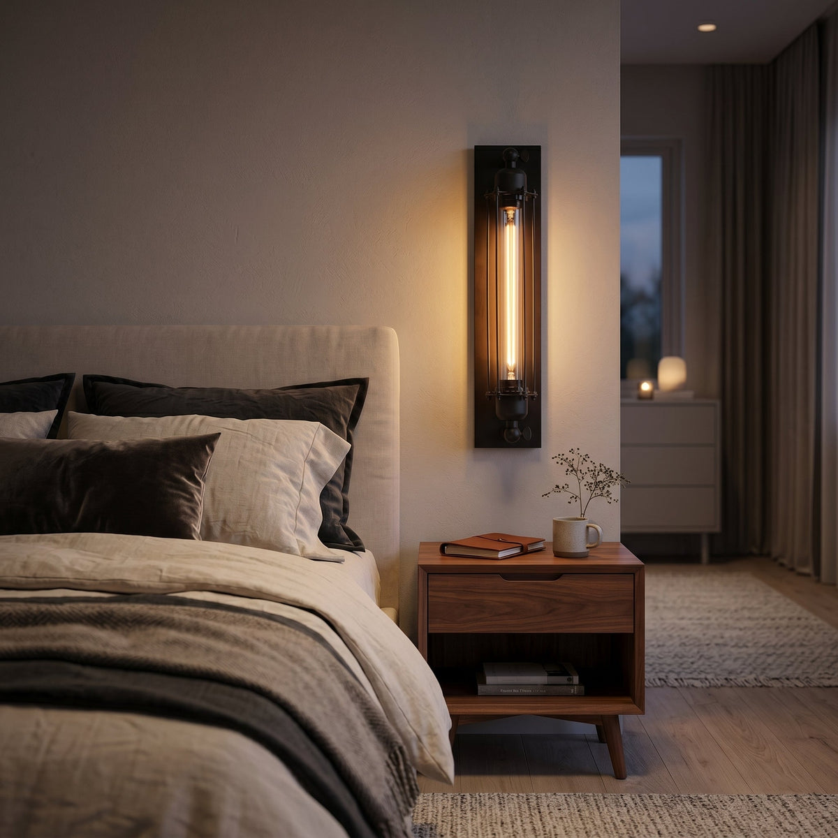Ferro Antico Edison Wall Sconce | Matte Black Iron Cage
